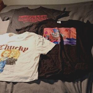 Grafic tee tv show lot Stanger Thing, Simpsons, and Chucky